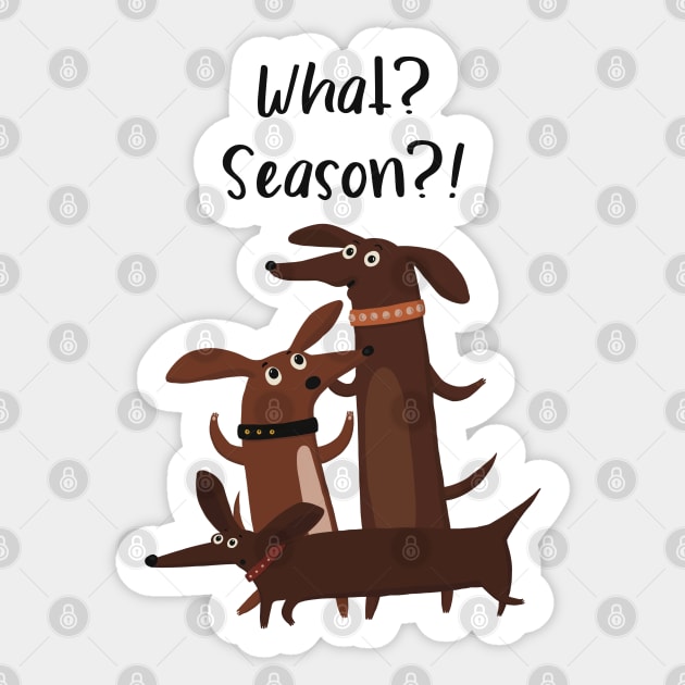 Kids pullover with Cute and excited dachshunds realize it’s the season Sticker by marina63